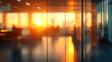 Bokeh in the meeting room at sunset