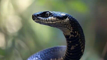 Fototapeta premium Cobra Silhouette Vector Icon on a White Background, Showcasing the Distinctive Features and Poise of This Iconic Snake, Ideal for Nature and Wildlife Illustrations