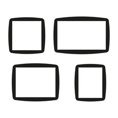 Geometric rectangle shapes. Abstract black forms. Vector minimal elements. Bold simple design.