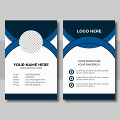 Blue modern new creative Business id card design template.