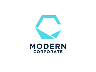 Naklejka premium Simple Initial Letter C Logo. Geometric Circular Line isolated on White Background. Usable for Business and Branding Logos.