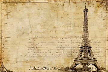 A vintage journey through time exploring the timeless charm of paris with a classic postcard of the eiffel tower
