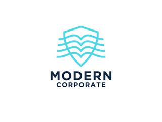 Shield Book logo Protection Security Education Logo Design