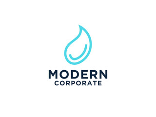 Fototapeta premium Water Logo. Blue Water Drop Icon isolated on White Background. Usable for Business, Science, Healthcare, Medical and Nature Logos.