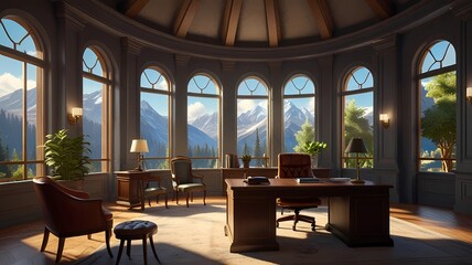 Naklejka premium office space with beautiful views