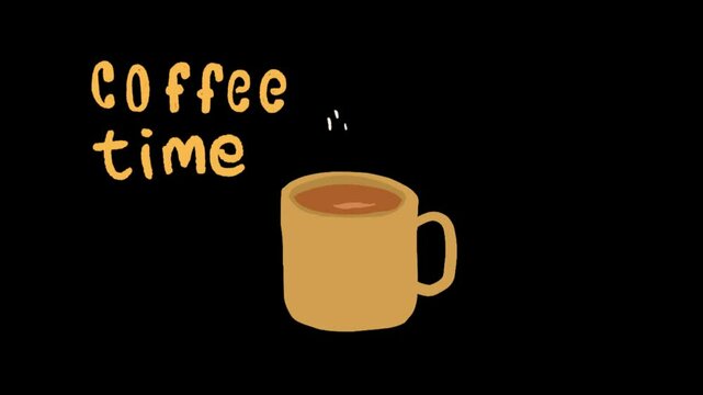 Coffee doodle hand drawn animation