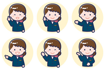 CAの女性のポーズセット_03