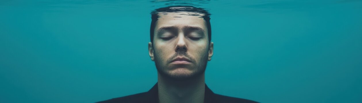 Dark figure sinking into depression, completely detached from the surrounding world, toxic society  alienation  depression, deep alienation depression