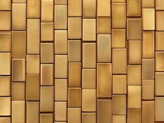 Fototapeta premium Neat arrangement of gold bullion bars in vertical rows, reflecting luxury, wealth, and the concept of high-value financial assets.