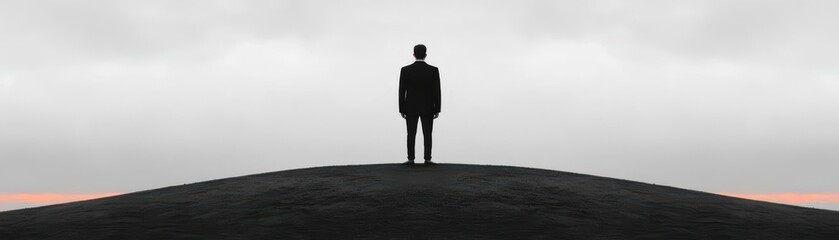 Fototapeta premium Lonely figure amidst heated arguments, distant from others but emotionally affected, toxic society conflict loneliness, lonely in conflict