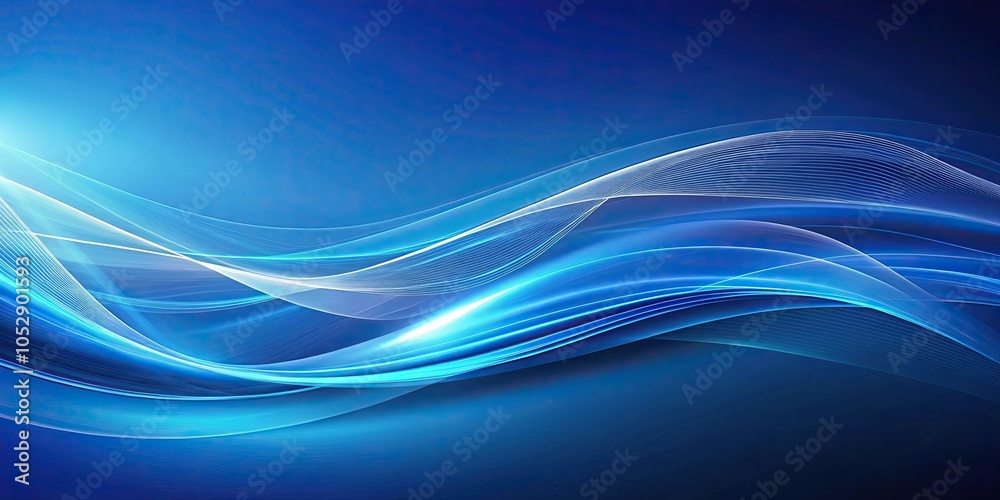 Wall mural blue abstract background with minimal wavy lines, perfect for futuristic tech designs, blue, abstrac