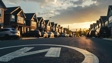 Obraz premium Virginia Living: A Row of Modern Single-Family Homes with Accessible Parking Options