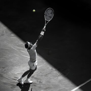 Hitting a tennis serve in a match
