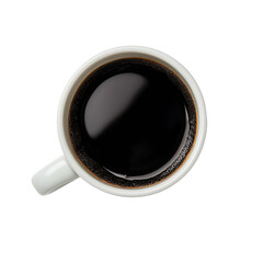 Transparent Background Black Coffee Cup Top View