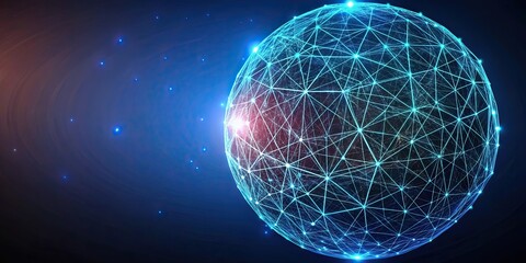 Flowing geometric sphere HUD design with plexus style elements, orbital, polygonal, sphere, HUD, FUI, plexus, lines