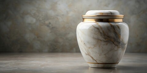 Dignified marble urn for ashes, a symbol of eternal remembrance and respect, dignified, urn, ashes, departed