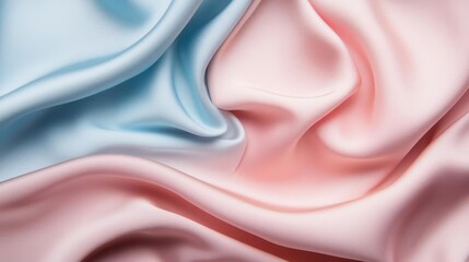 Obraz premium Soft pastel liquid folds, pink and blue shimmer, delicate satin texture