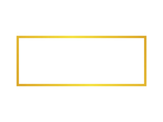 Obraz premium golden rectangle frame outline aesthetic shine border vector design on transparent background