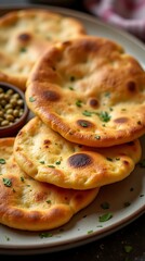 Indian Puran Poli with Sweet Lentil Filling for Holi Festival