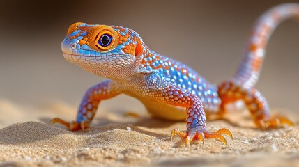 A Vibrant Lizard in the Desert
