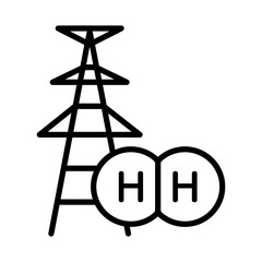 Icon of power plants that use hydrogen.