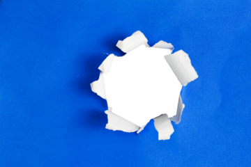 blue hole in paper