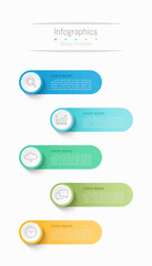 Infographic 5 options design elements for your business data. Vector Illustration.