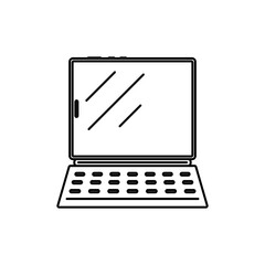 Portable tablet and keyboard icon template