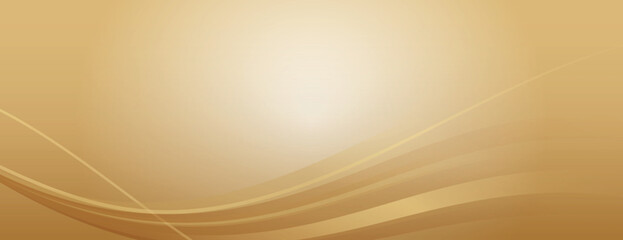 Elegant gold background with smooth, flowing lines. The background is a warm gold color, creating a soft, luxurious texture. Minimal abstract wavy gradient vector background