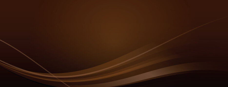Brown background with smooth, flowing lines. The background features a rich brown color, creating a warm and elegant texture. Minimal abstract wavy gradient vector background