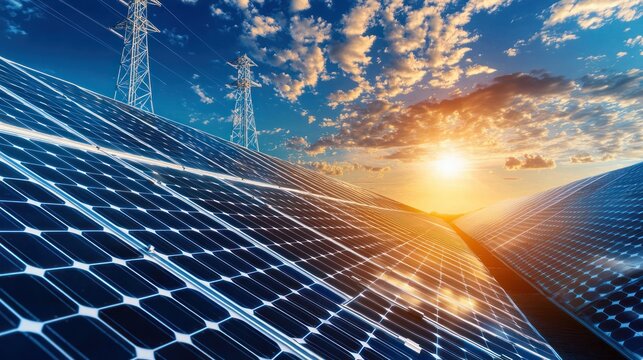 Harnessing solar power a sunlit industrial warehouse showcasing sustainable energy solutions - Powered by Adobe