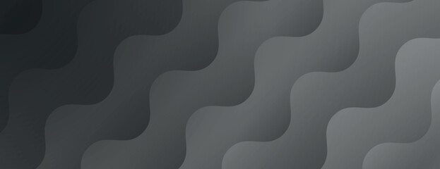 A wavy, abstract background with a dark gray color. The background features a smooth, gray texture with a flowing pattern. Minimal abstract gradient wavy line vector background