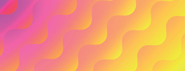 Wavy gradient background with vibrant pink and yellow colors. The background features a smooth, flowing texture with pink and yellow hues. Minimal abstract flow line vector gradient background