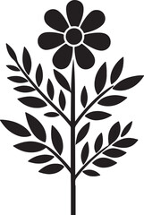 Simple Flower Design silhouette vector style with white background