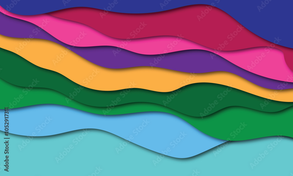 Fototapete modern abstract dynamic colorful background with different waves