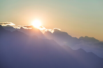 Mountains on sunrise