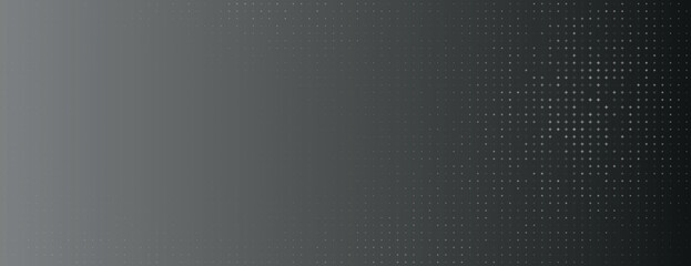 Dark gray background with a gradient and dotted texture. The gray background creates a modern and sleek look with subtle patterns. Minimal halftone dotted texture vector background