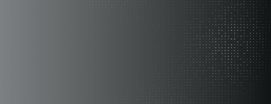 Dark gray background with a gradient and dotted texture. The gray background creates a modern and sleek look with subtle patterns. Minimal halftone dotted texture vector background