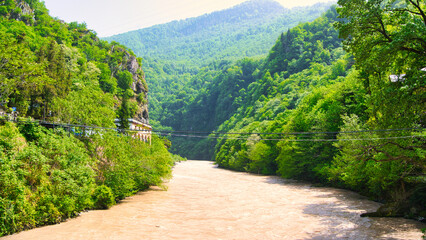 アジャリア内陸部のマフンツェティ村の美しい景観 © san724