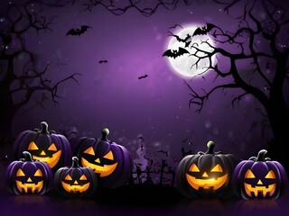 Fototapeta premium halloween background with pumpkin and bats