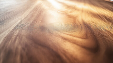 Fototapeta premium Background, natural wood table surface close-up, smooth grainy texture in warm brown tones