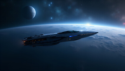 Fototapeta premium A Futuristic Voyage to the Forgotten Planet