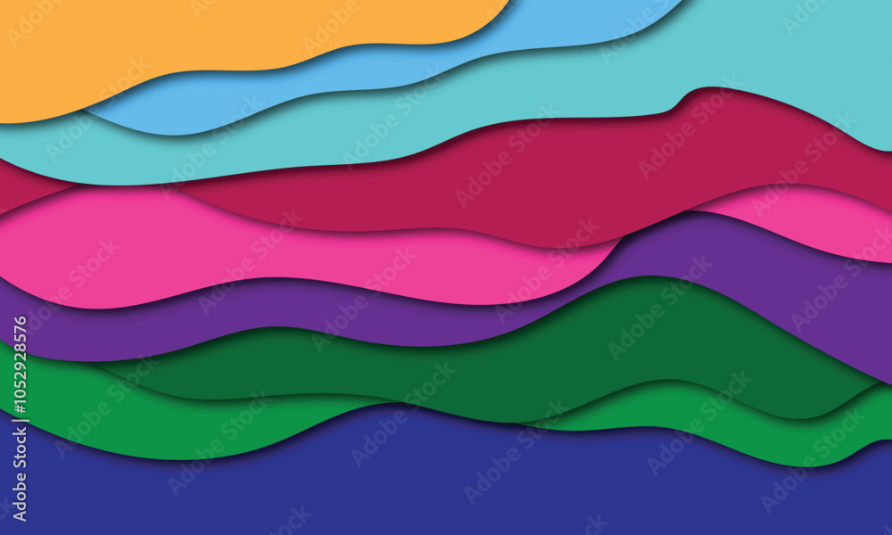 Poster modern abstract dynamic colorful background with different waves