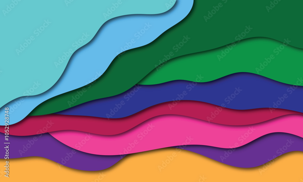 Fototapete modern abstract dynamic colorful background with different waves
