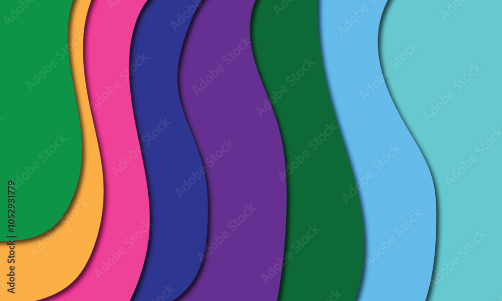 Poster Modern Abstract Dynamic Colorful Background with Different Waves