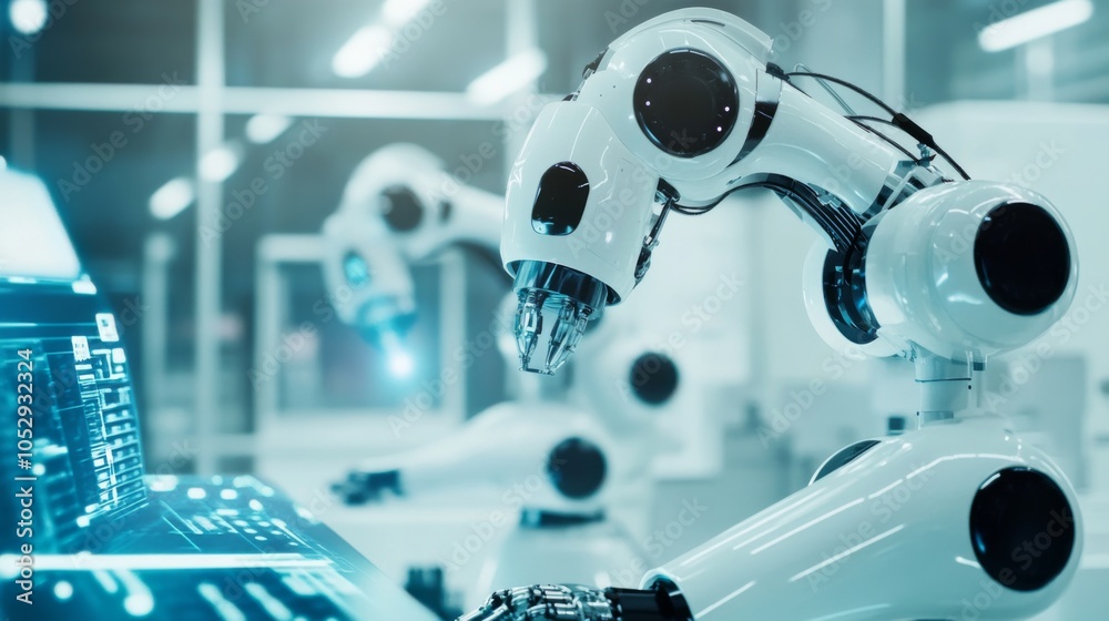 Poster advanced robotics in futuristic lab environment