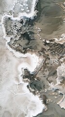 Salt Lake Canvas - Aerial View of Expansive Patterns and Striking Contrast in Nature