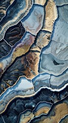 Salt Lake Mosaic - Aerial View of Intricate Patterns and Textures in Nature's Artistry