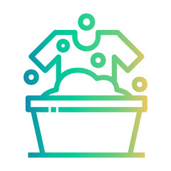 washing clothes Line Gradient Icon