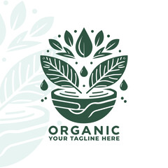 flat and minimalist logo for an organic skincare brand